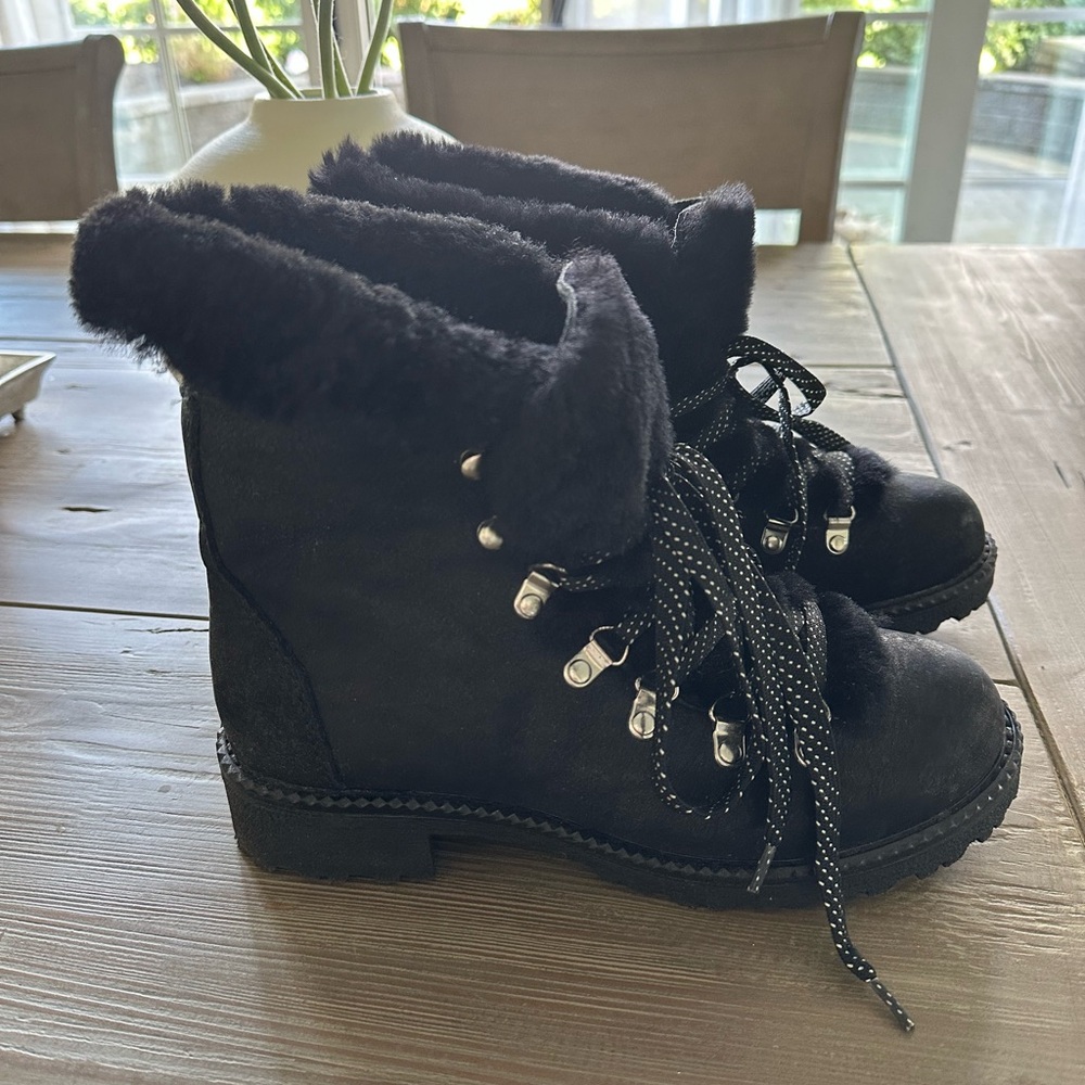 J. Crew Black Lace Up Boots
